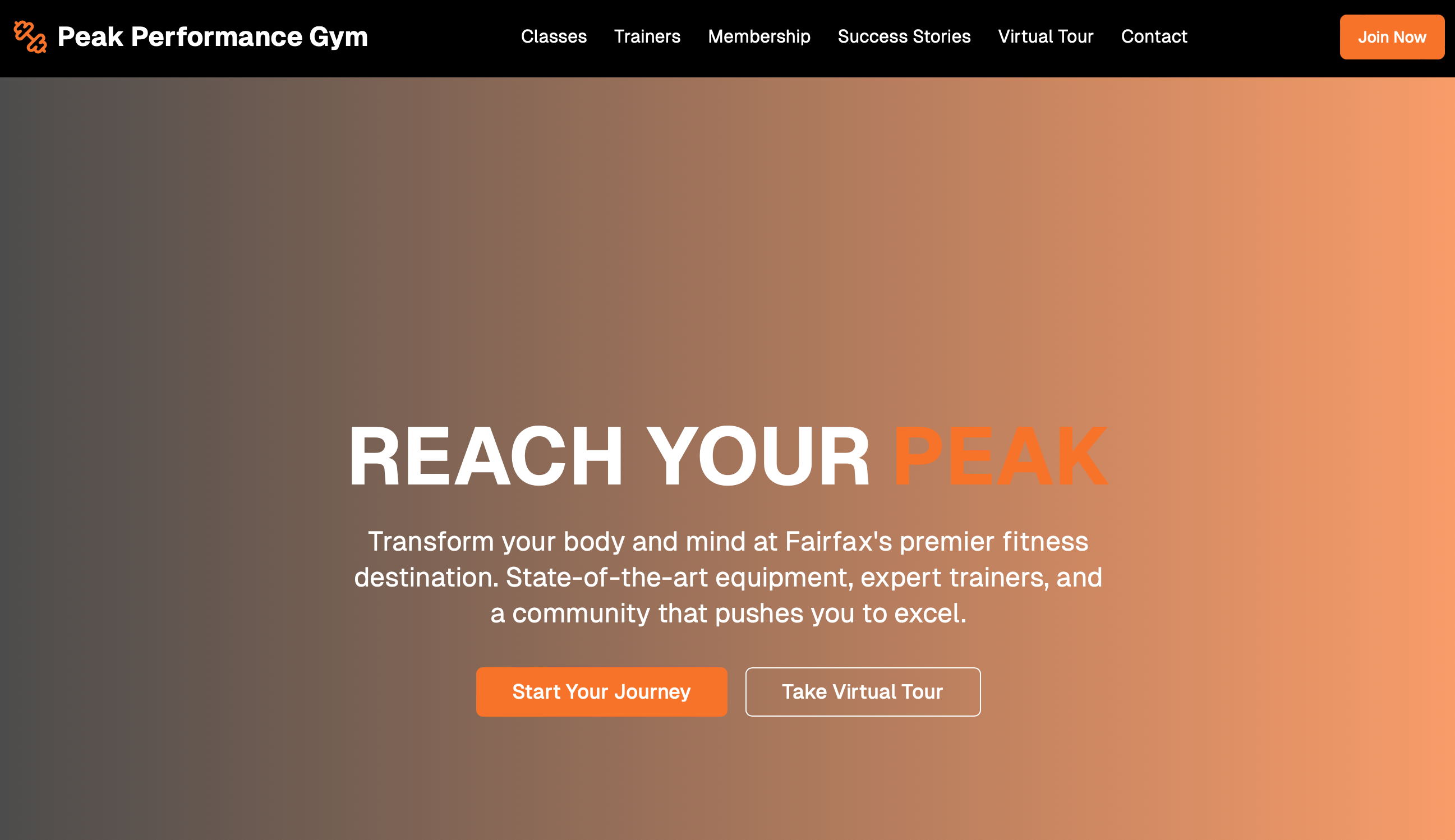 Peak Performance Gym Website