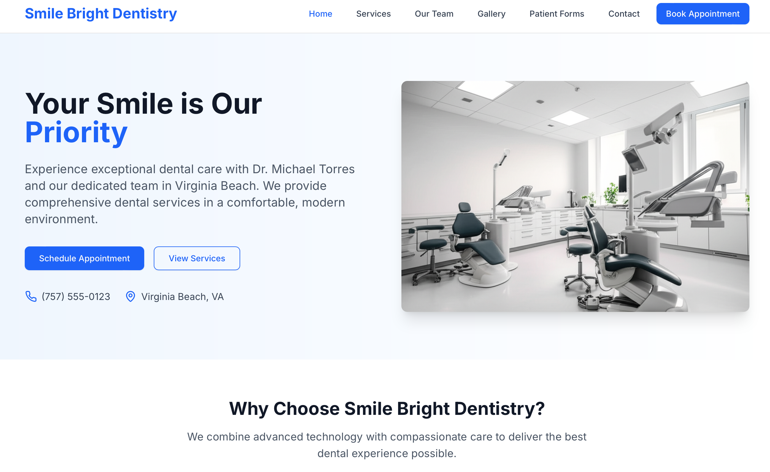 Smile Bright Dentistry Website